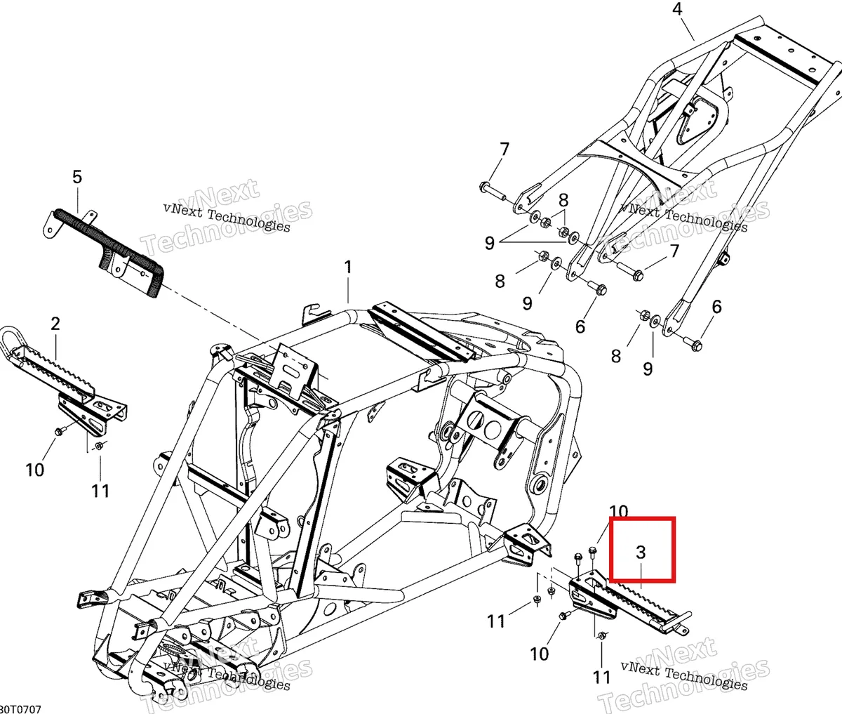 Деталь 705200695 на схеме узла 2007 Can-Am DS 650 X Frame
