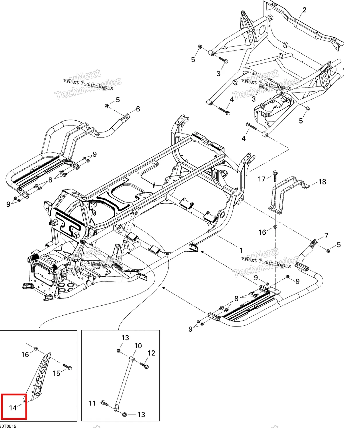 Деталь 705200803 на схеме узла 2005 Can-Am Traxter Max CVT 650 Frame