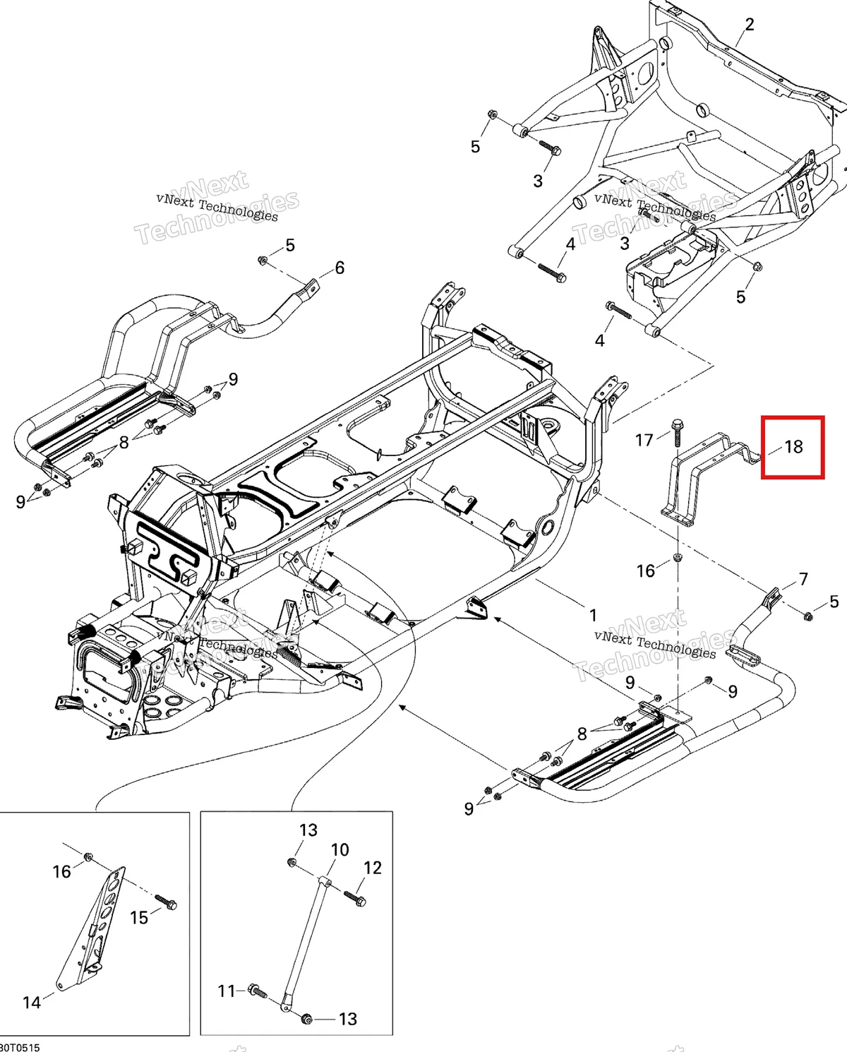 Деталь 705200852 на схеме узла 2005 Can-Am Traxter Max CVT 650 Frame