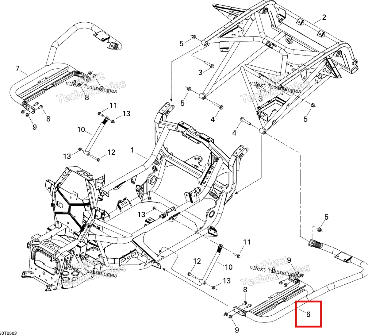 Деталь 705200887 на схеме узла 2005 Can-Am Traxter XL Frame, System