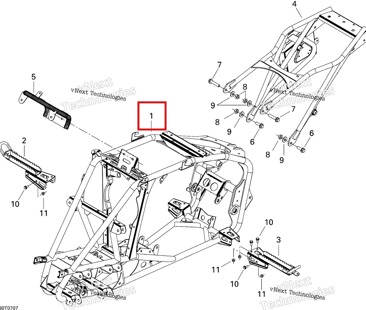 Деталь 705200922 на схеме узла 2007 Can-Am DS 650 X Frame