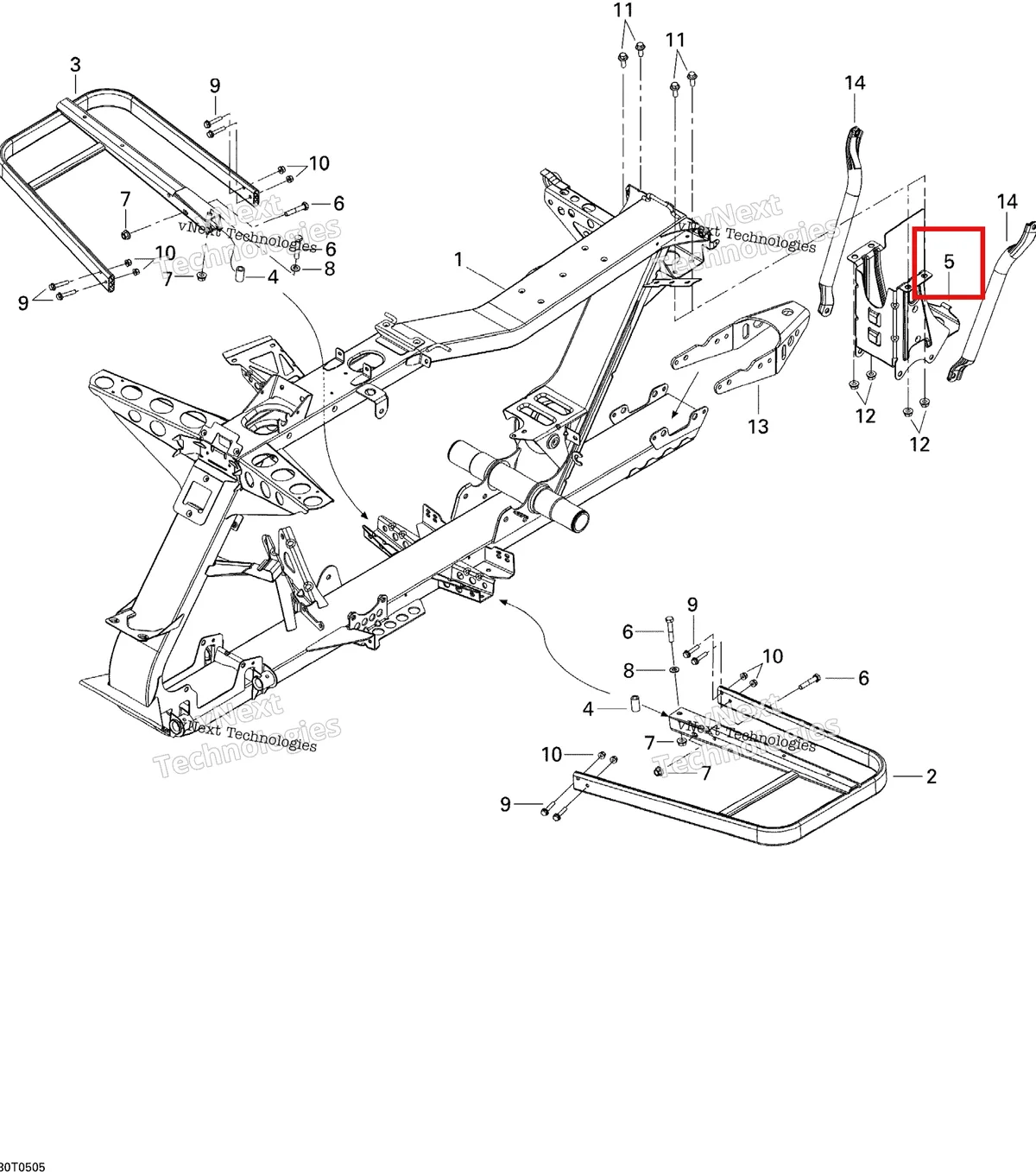 Деталь 705200939 на схеме узла 2005 Can-Am Outlander 330/400 STD 2 X 4 Frame