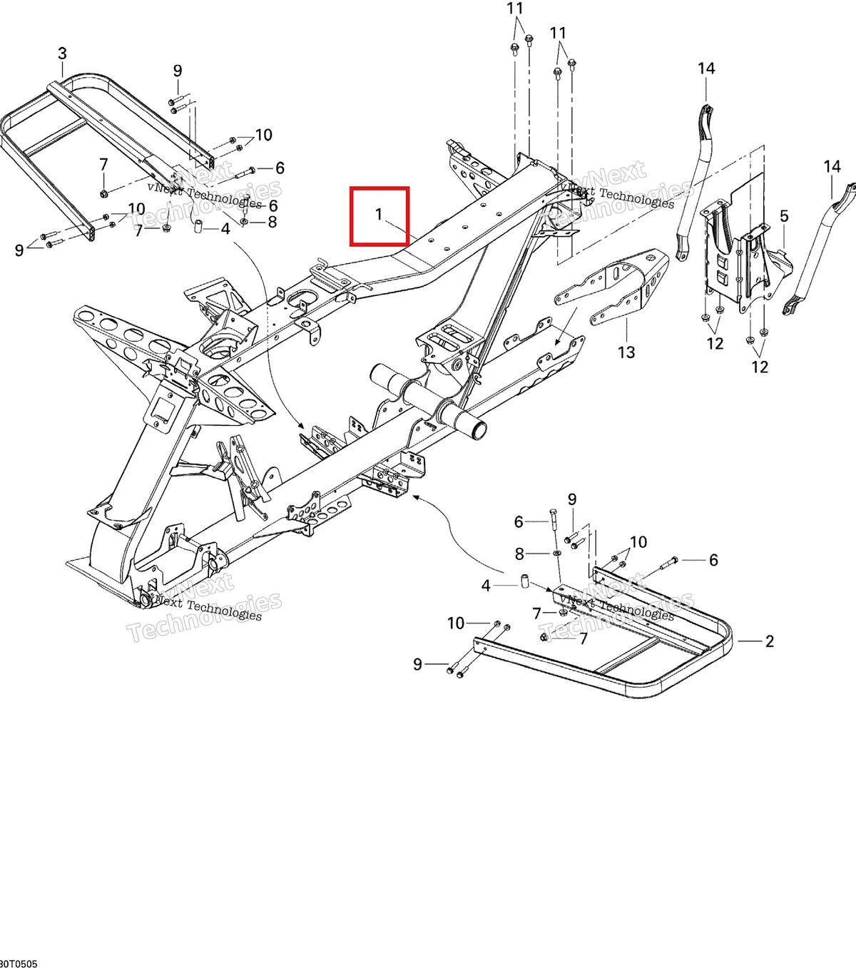 Деталь 705200957 на схеме узла 2005 Can-Am Outlander 330/400 STD 2 X 4 Frame