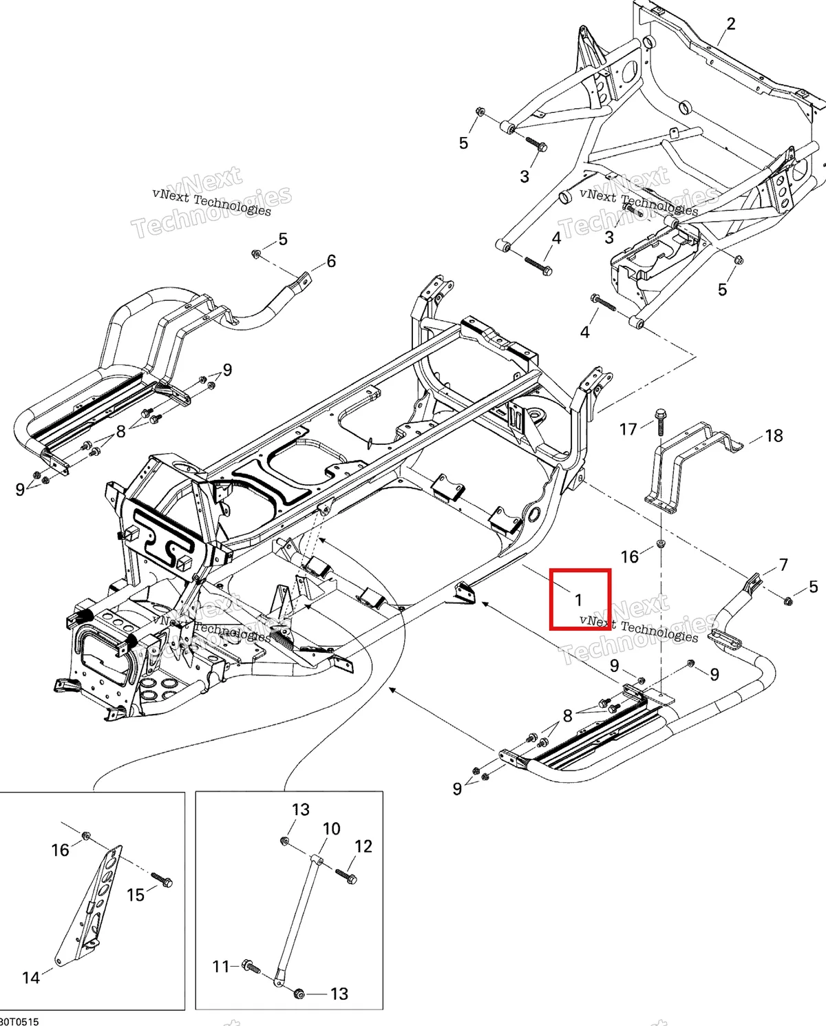Деталь 705200988 на схеме узла 2005 Can-Am Traxter Max CVT 650 Frame