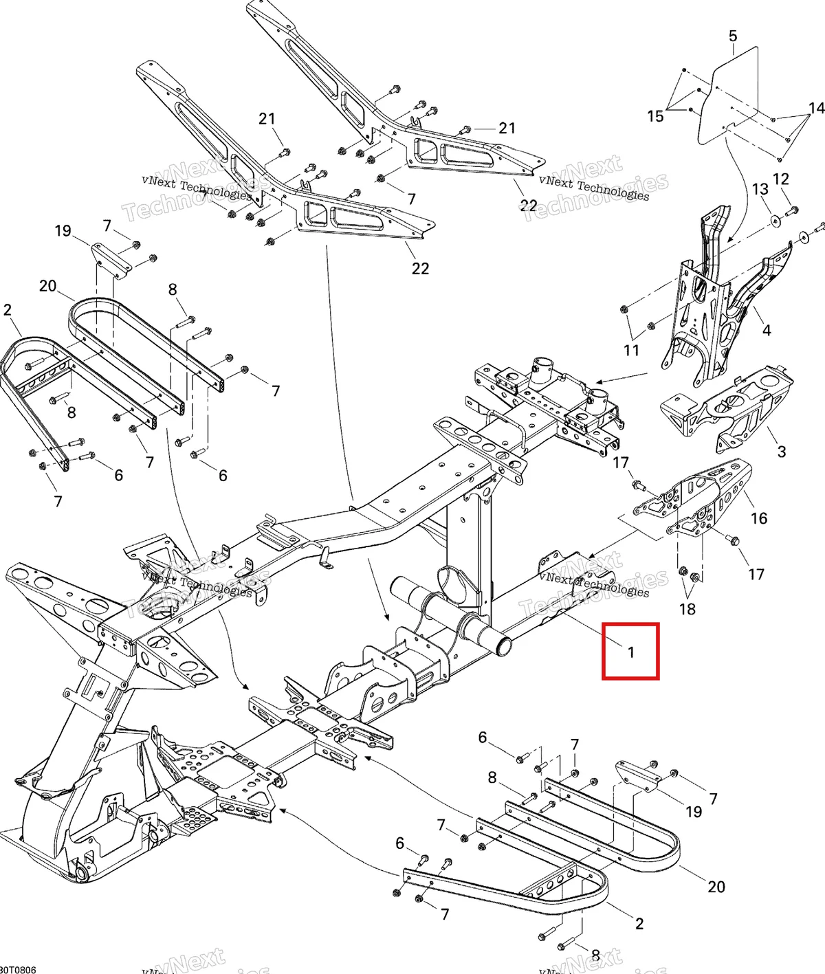 Деталь 705201488 на схеме узла 2008 Can-Am Outlander MAX 400 EFI STD Frame, System