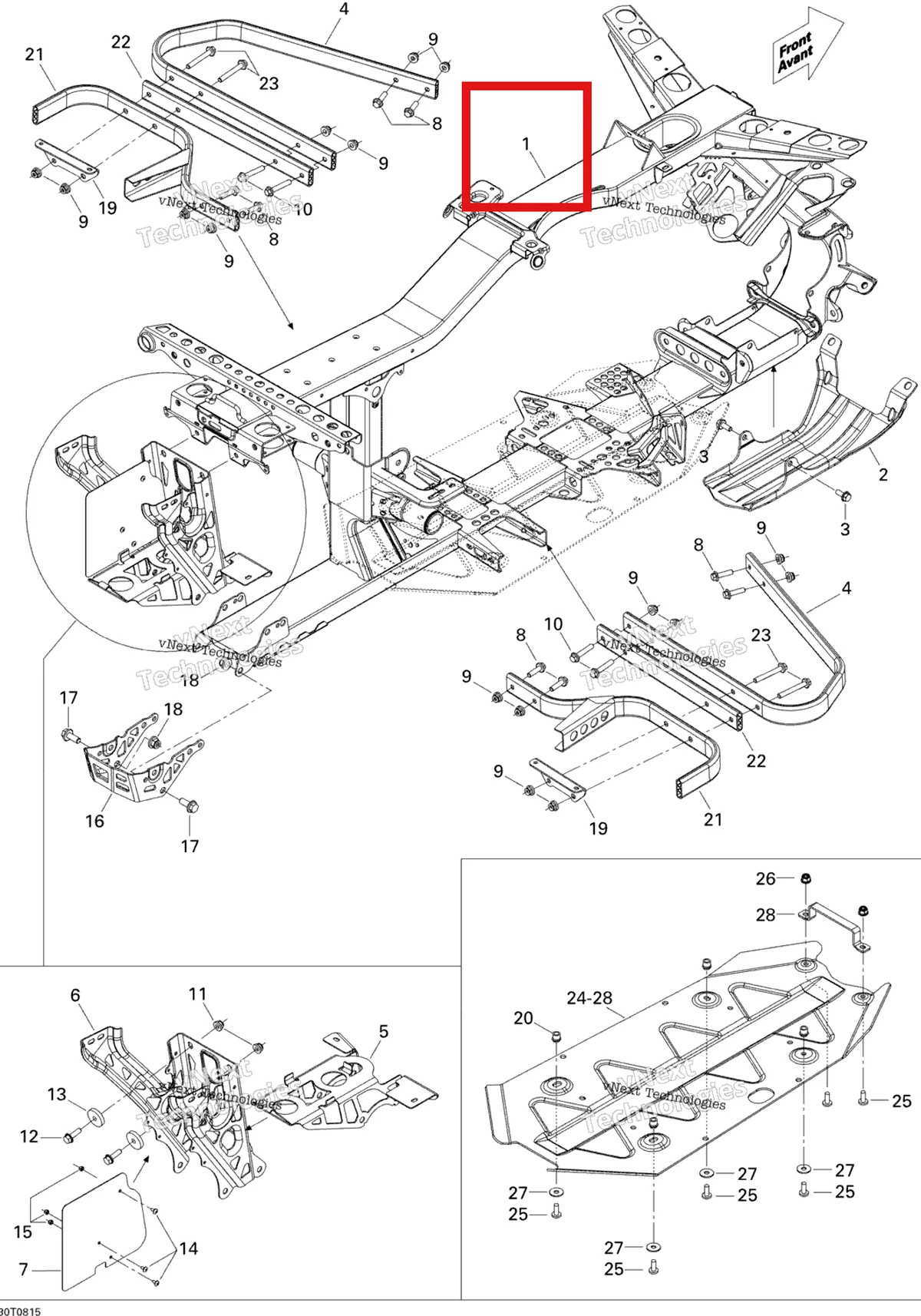 Деталь 705201622 на схеме узла 2008 Can-Am Renegade 800 X Frame