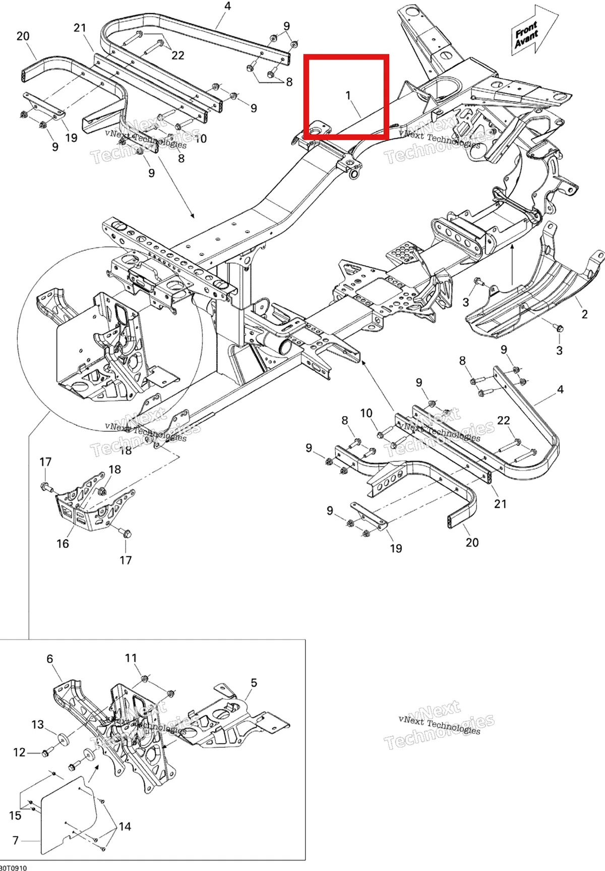 Деталь 705201751 на схеме узла 2009 Can-Am Renegade 500 Frame