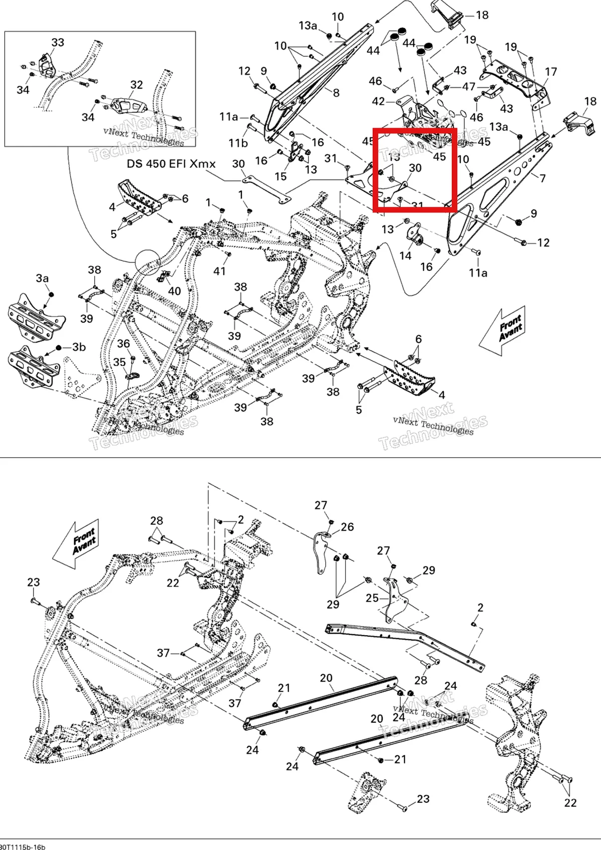 Деталь 705202014 на схеме узла 2011 Can-Am DS 450 EFI Frame, System 2