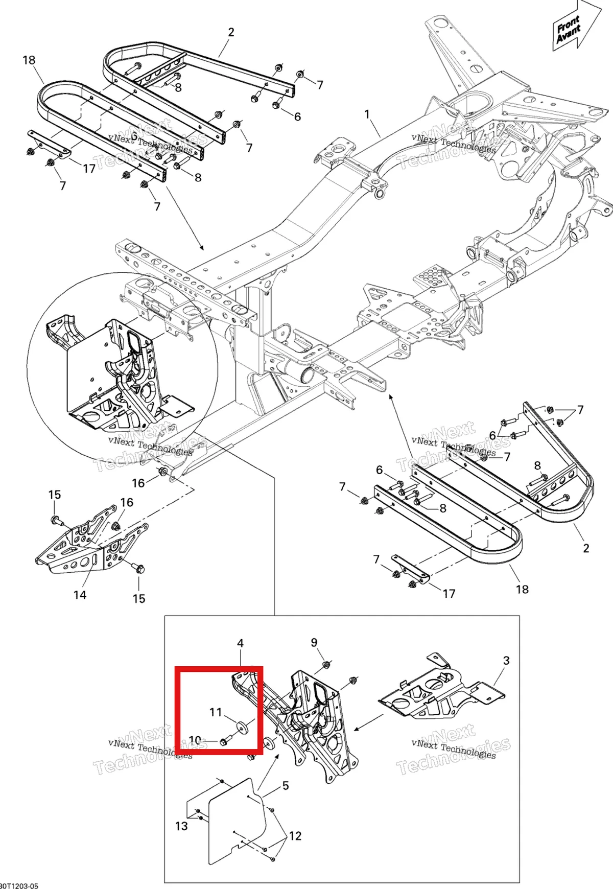 Деталь 705202083 на схеме узла 2012 Can-Am Outlander 650EFI STD & XT Frame