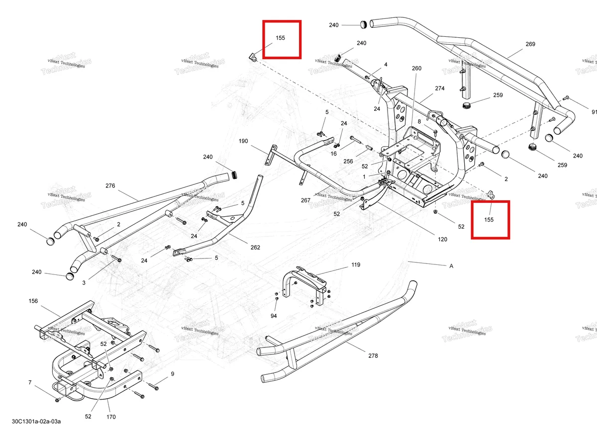 Деталь 705202129 на схеме узла 2013 Can-Am COMMANDER LTD 1000 Frame