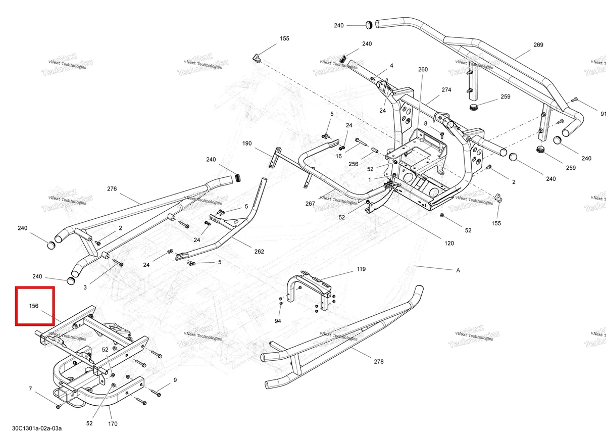 Деталь 705202165 на схеме узла 2013 Can-Am COMMANDER LTD 1000 Frame