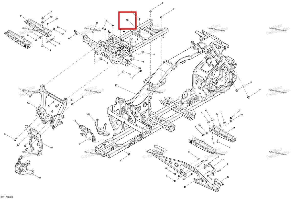 Деталь 705202291 на схеме узла 2018 Can-Am OUTLANDER 6X6 - 650 EFI Frame