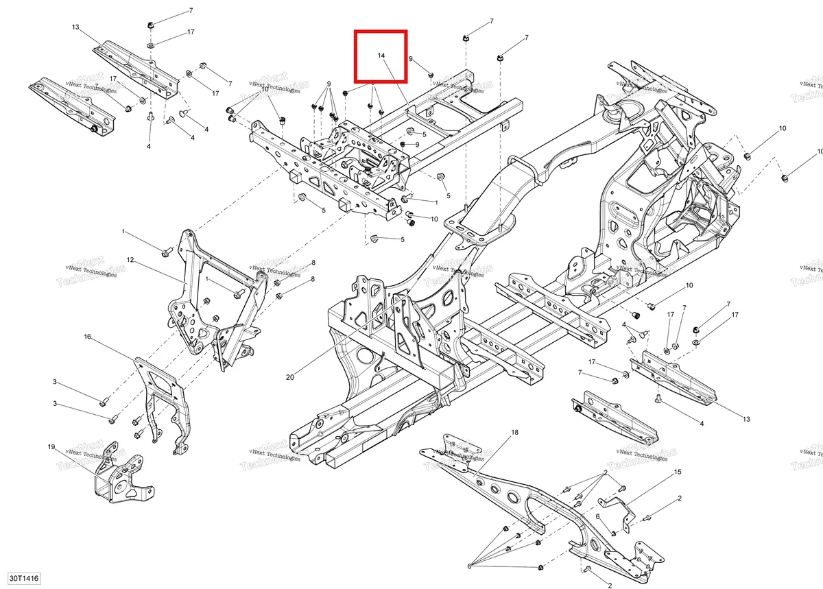 Деталь 705202295 на схеме узла 2014 Can-Am OUTLANDER 1000EFI XMR Frame