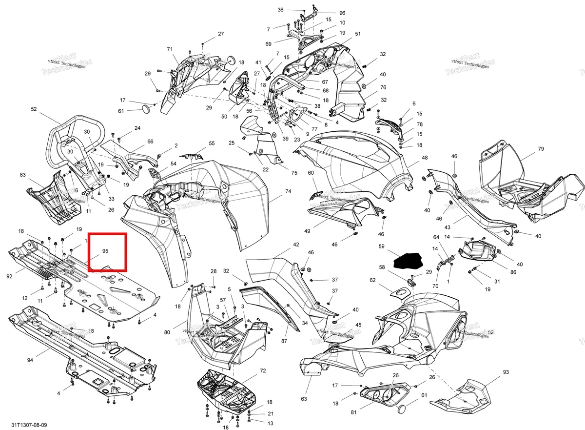 Деталь 705202331 на схеме узла 2013 Can-Am RENEGADE 800R EFI STD & XXC Body And Accessories