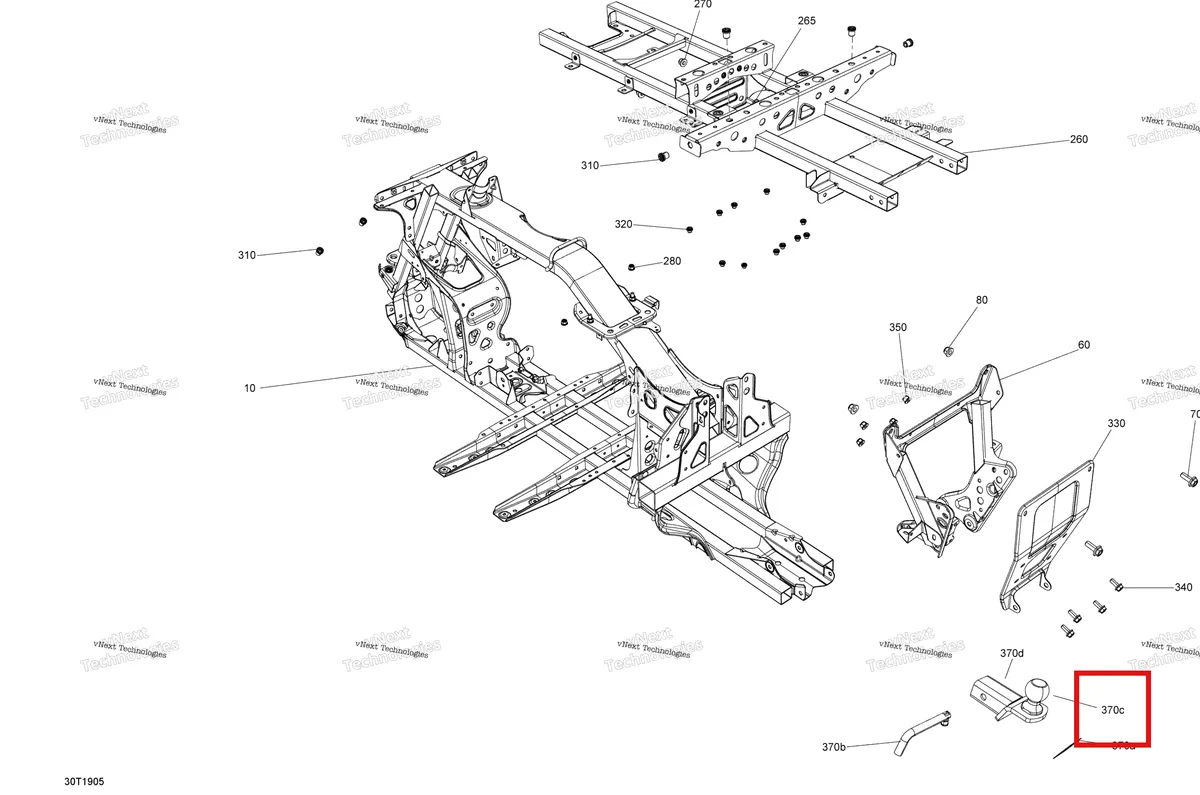 Деталь 705202391 на схеме узла 2019 Can-Am Outlander 650 EFI Frame