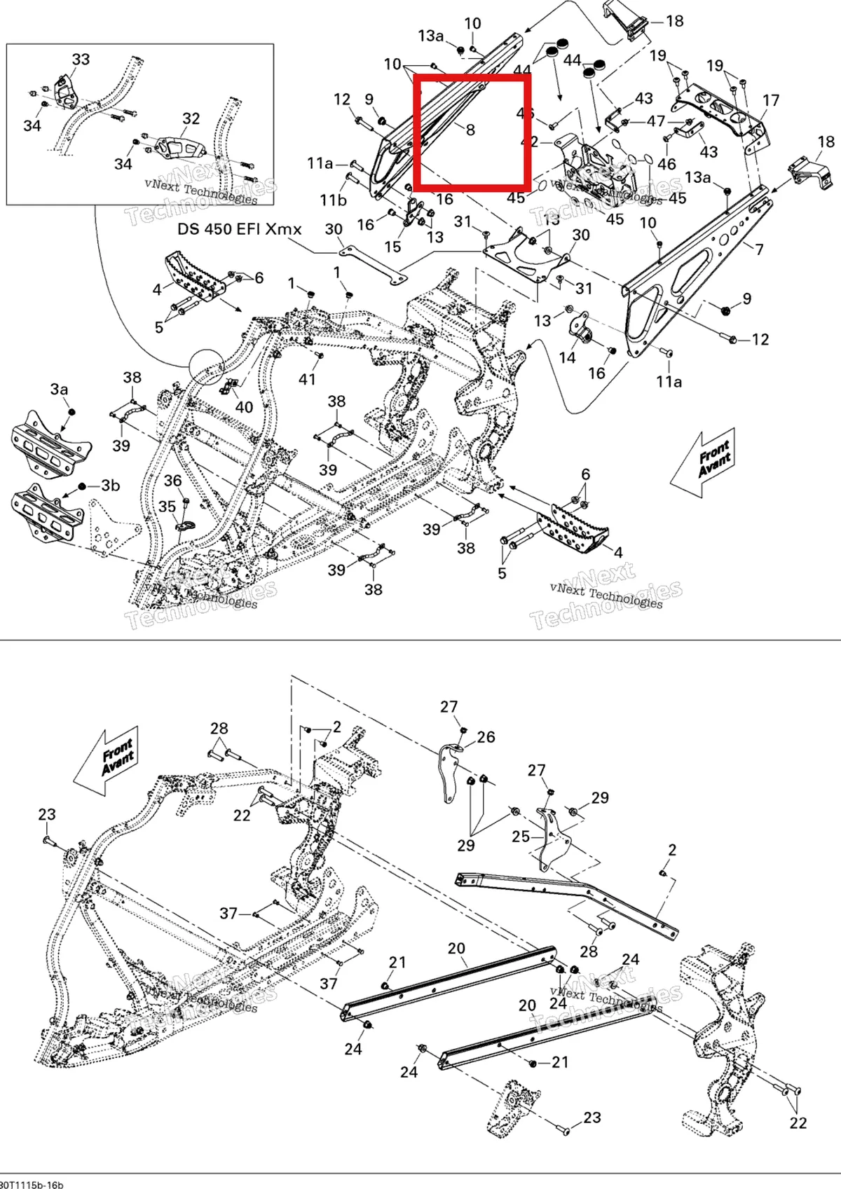 Деталь 705202471 на схеме узла 2011 Can-Am DS 450 EFI Frame, System 2