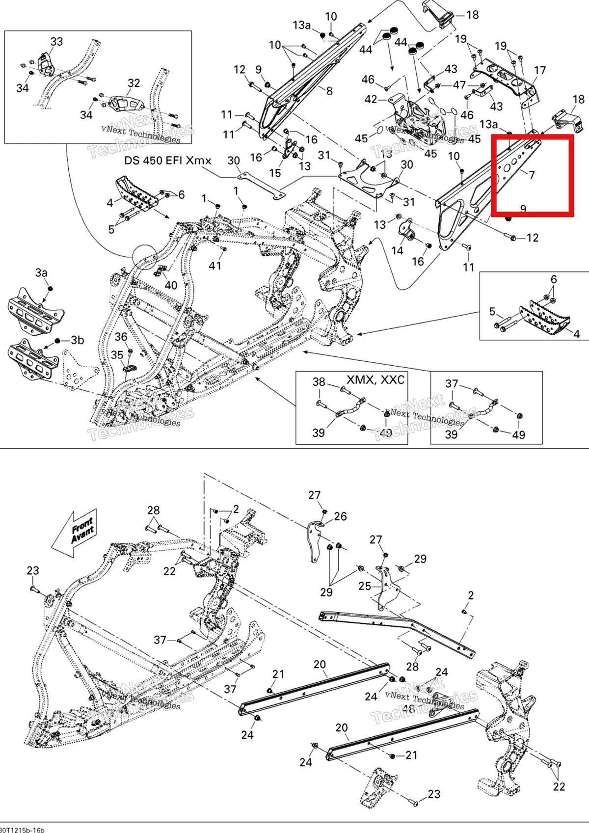 Деталь 705202547 на схеме узла 2015 Can-Am DS 450EFI STD Frame, System 2