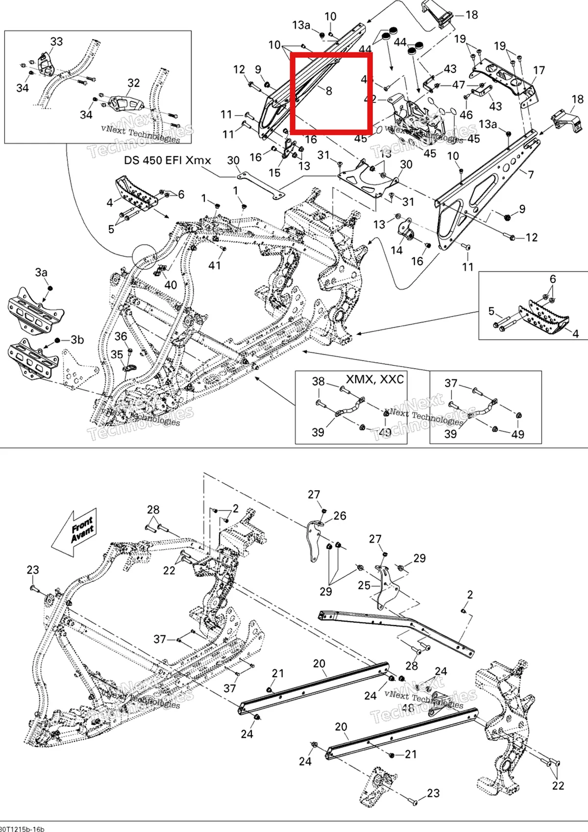 Деталь 705202548 на схеме узла 2015 Can-Am DS 450EFI STD Frame, System 2