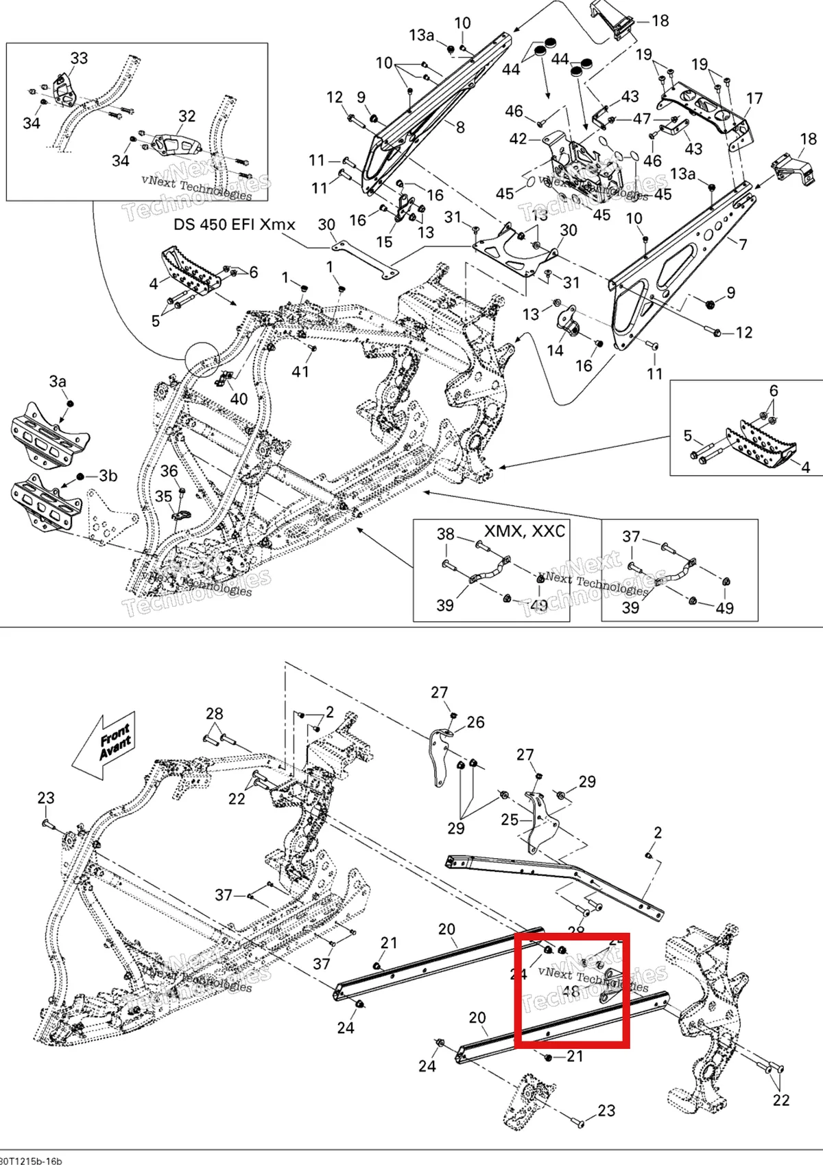 Деталь 705202636 на схеме узла 2015 Can-Am DS 450EFI STD Frame, System 2
