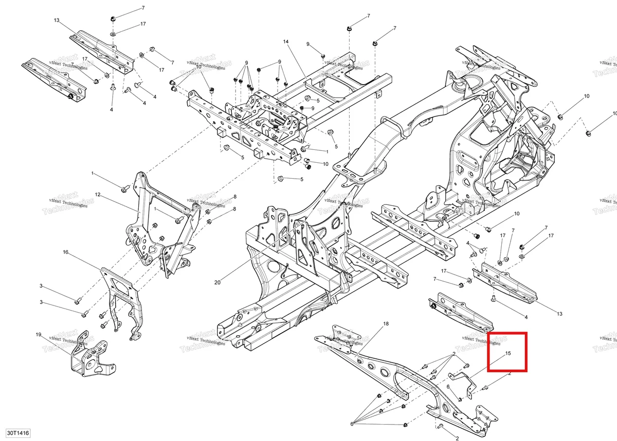 Деталь 705202851 на схеме узла 2014 Can-Am OUTLANDER 1000EFI XMR Frame