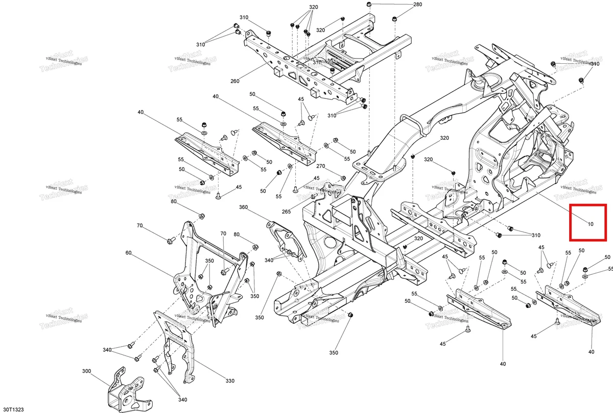 Деталь 705203139 на схеме узла 2013 Can-Am OUTLANDER 650EFI XMR Frame