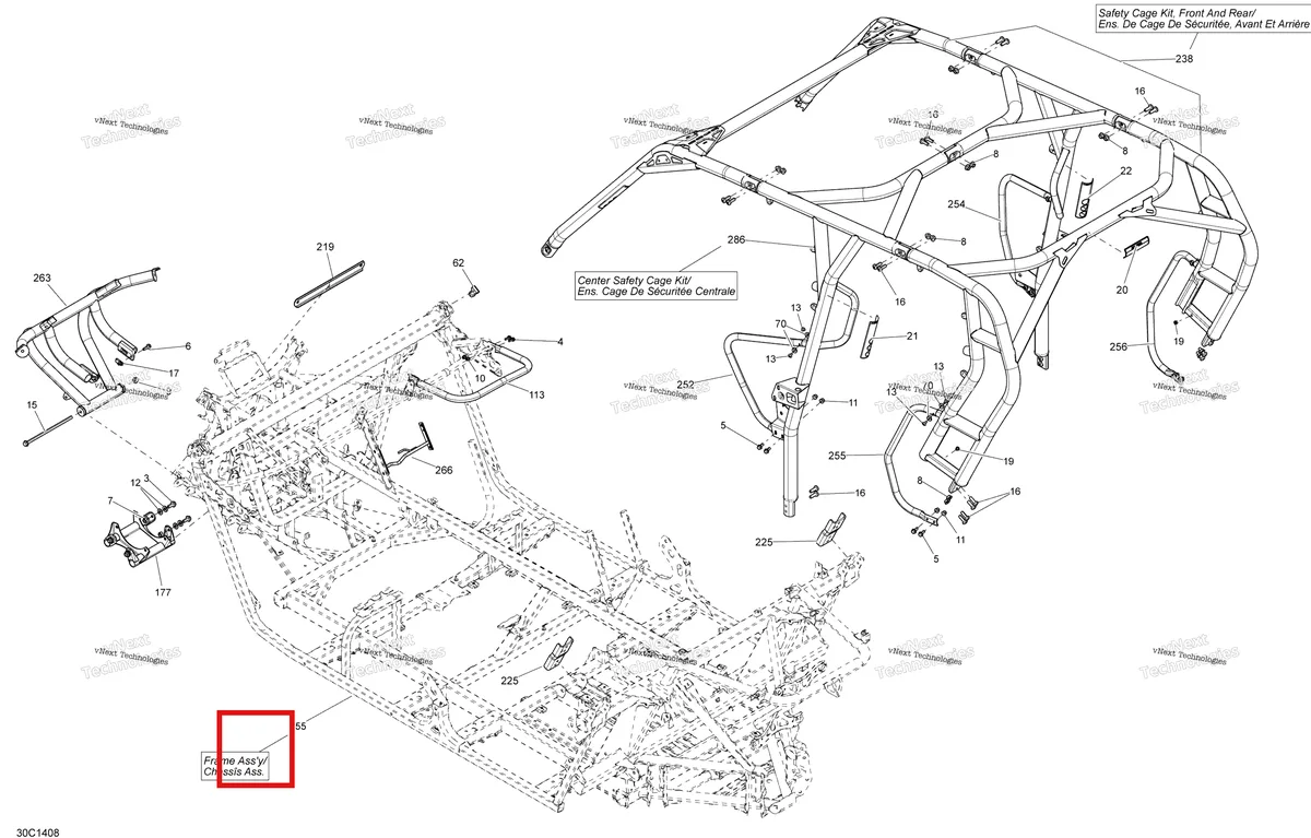 Деталь 705203153 на схеме узла 2014 Can-Am MAVERICK MAX 1000, STD, XRS, XRS-DPS Frame