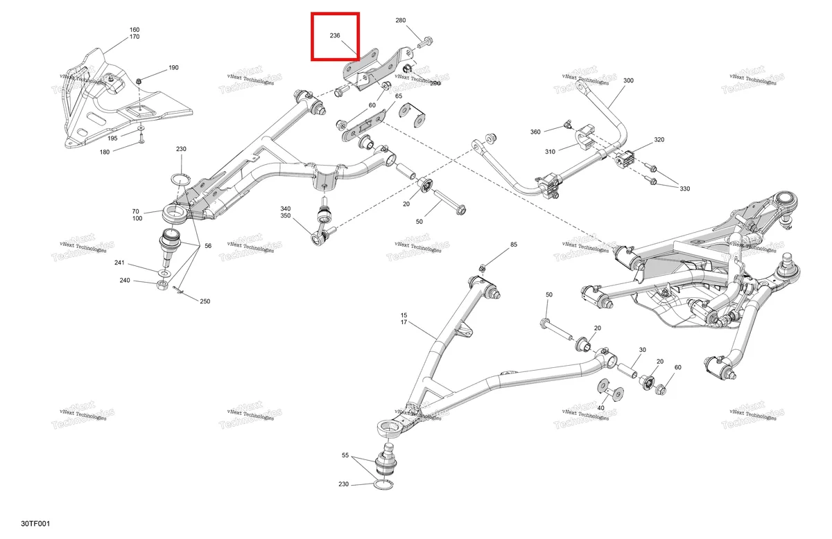 Деталь 705203247 на схеме узла 2026 Can-Am RENEGADE - 4X4 - XMR - 1000R EFI - 5UTA - Hyper Silver Suspension - Front Components