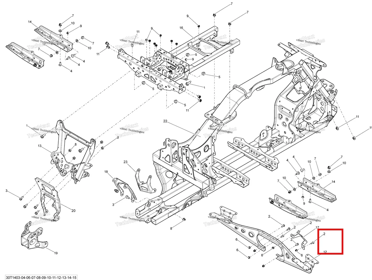 Деталь 705203598 на схеме узла 2014 Can-Am OUTLANDER 1000EFI, DPS, XT & XT-P Frame