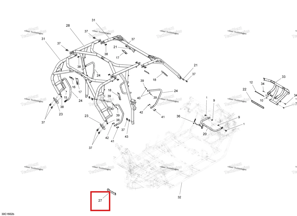 Деталь 705203695 на схеме узла 2016 Can-Am Maverick - Maverick MAX Frame - Max, Except Xds Package