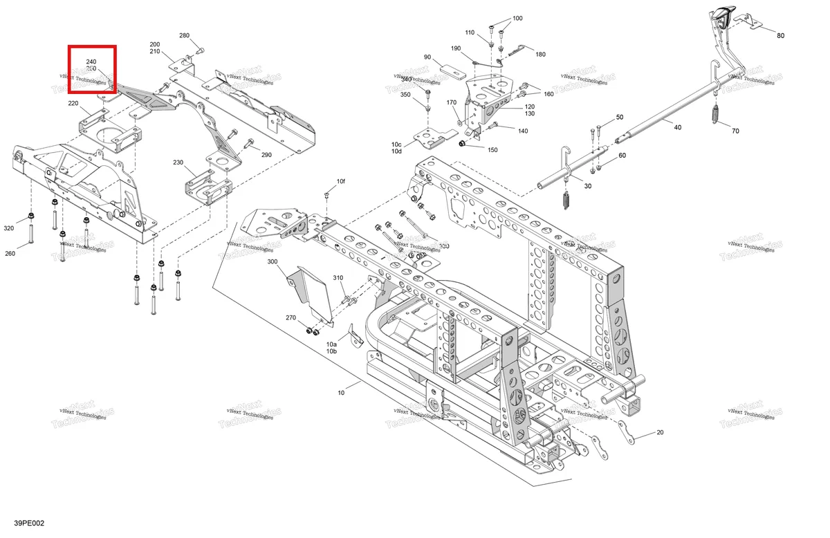 Деталь 705203729 на схеме узла 2025 Can-Am OUT-MAX - 6X6 - XT - 1000 EFI - 5ZSA - Boreal Green Frame - Rear Part
