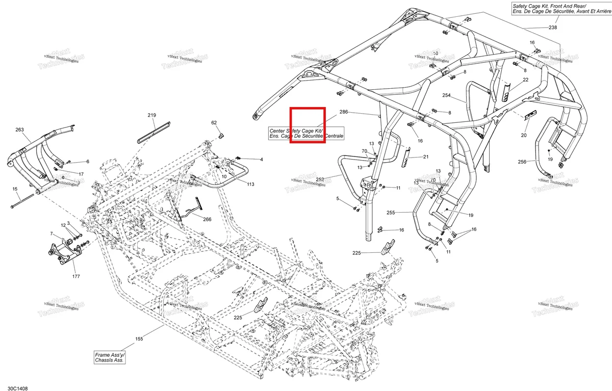 Деталь 705203800 на схеме узла 2014 Can-Am MAVERICK MAX 1000, STD, XRS, XRS-DPS Frame