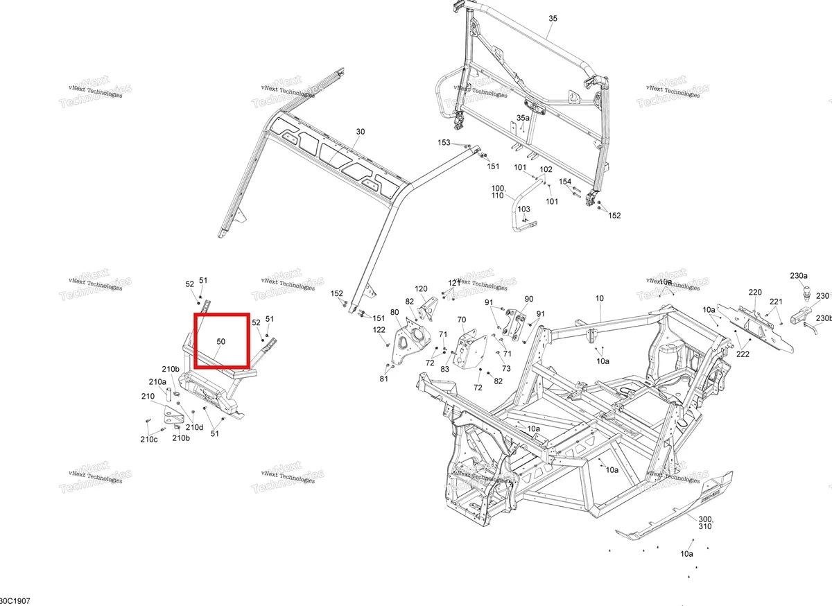 Деталь 705203999 на схеме узла 2019 Can-Am TRAXTER HD5 - T1B SERIES Frame - Hd5