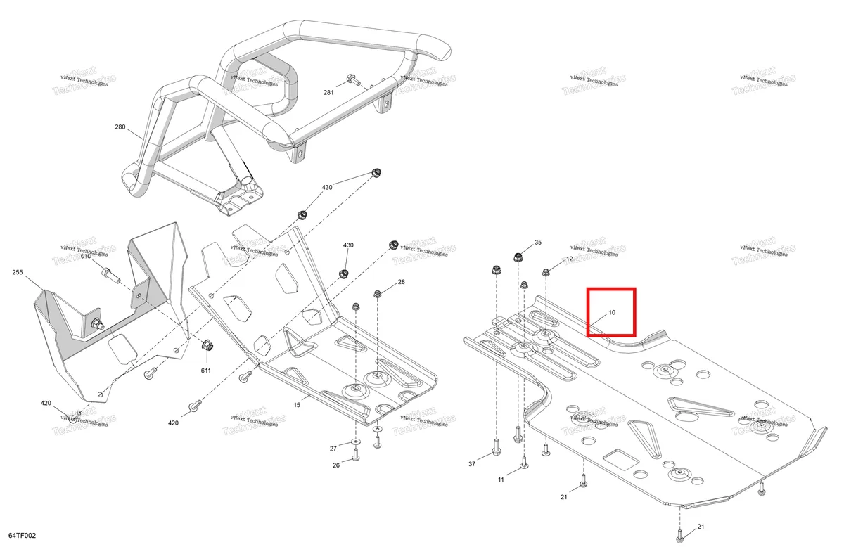 Деталь 705204031 на схеме узла 2026 Can-Am RENEGADE - 4X4 - XMR - 1000R EFI - 5UTA - Hyper Silver Body - Skid Plate And Bumper