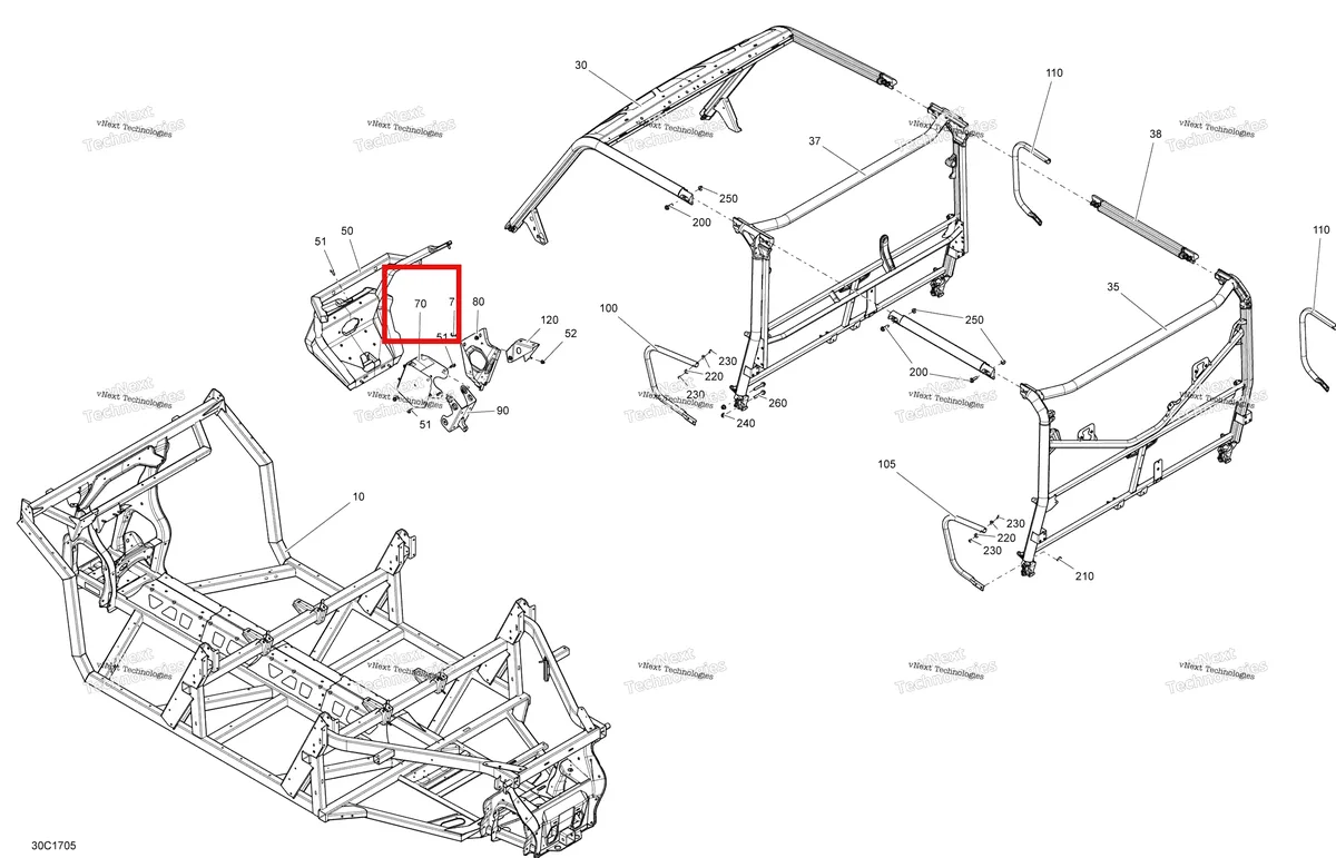 Деталь 705204228 на схеме узла 2017 Can-Am Traxter MAX Frame - All Models