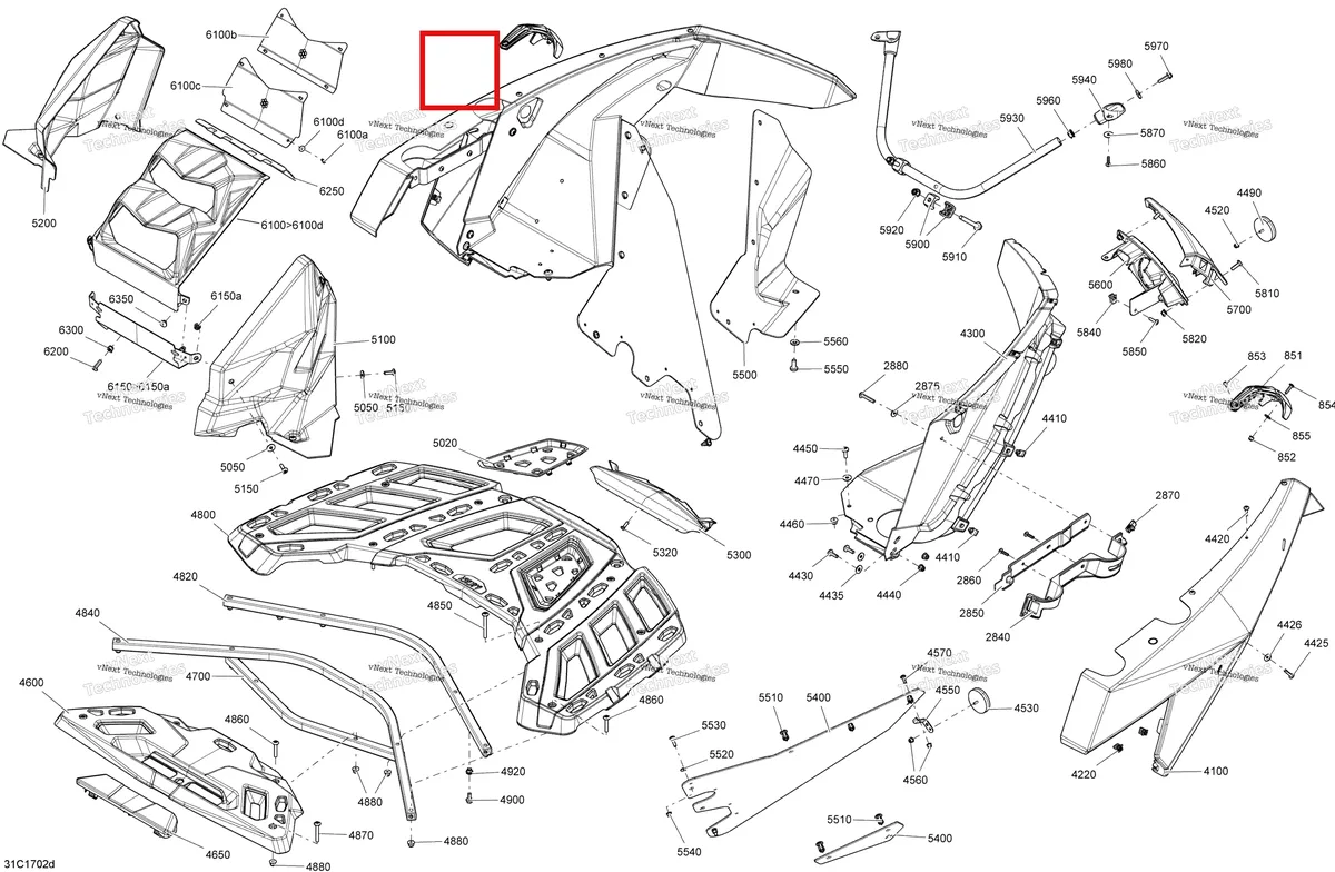 Деталь 705204547 на схеме узла 2017 Can-Am Maverick Body And Accessories - Rear Section All Models