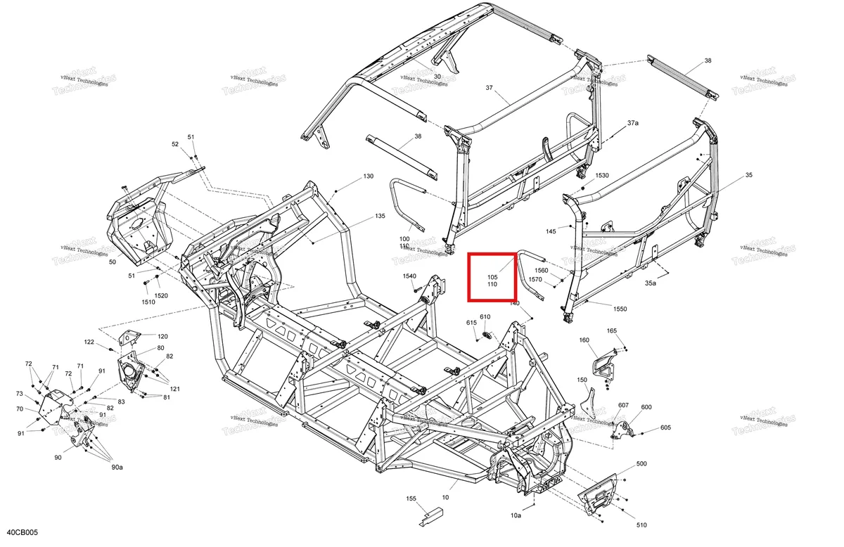 Деталь 705204590 на схеме узла 2022 Can-Am Traxter MAX HD9 - DPS - CE Frame - System