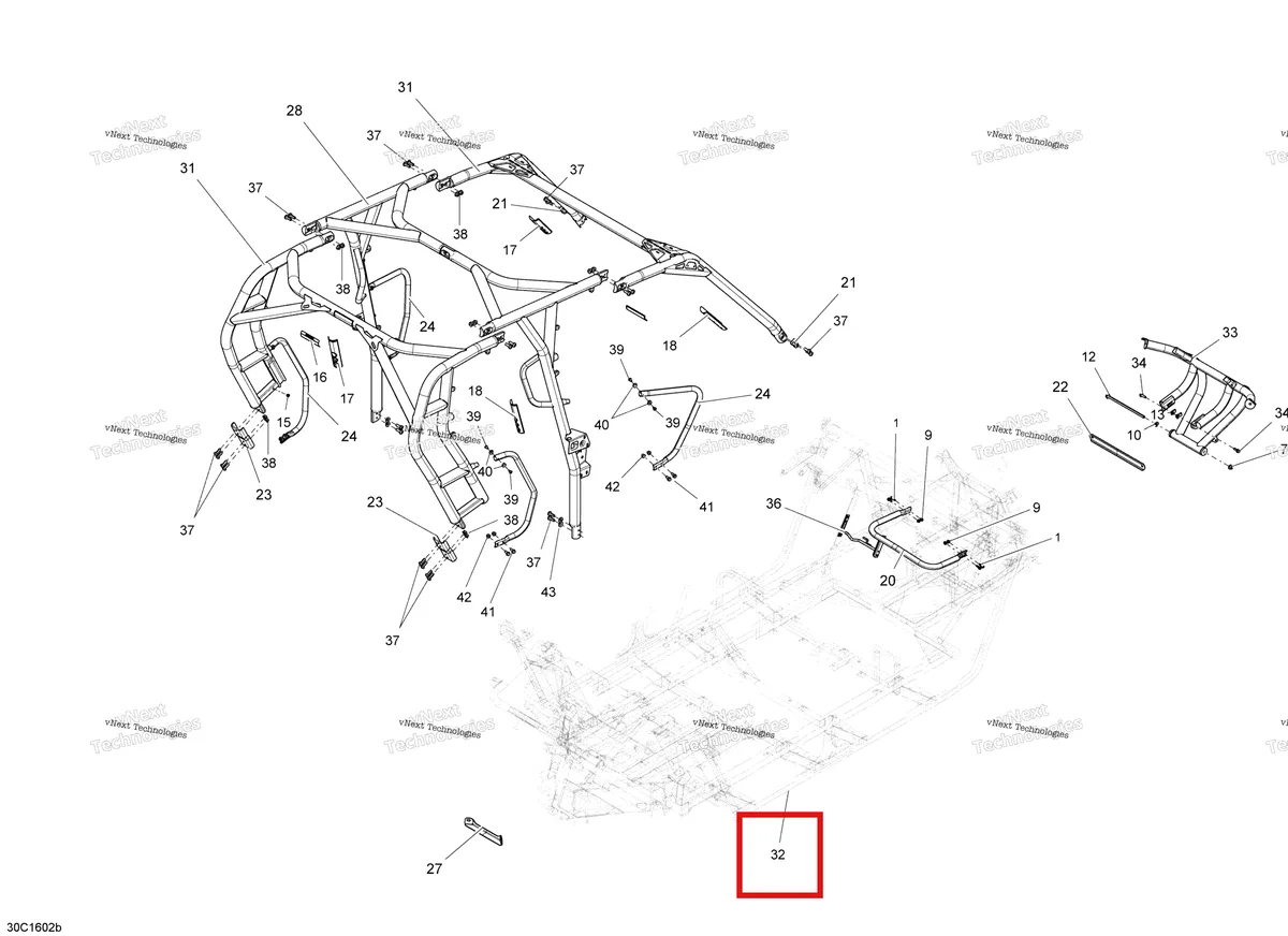 Деталь 705204792 на схеме узла 2016 Can-Am Maverick - Maverick MAX Frame - Max, Except Xds Package