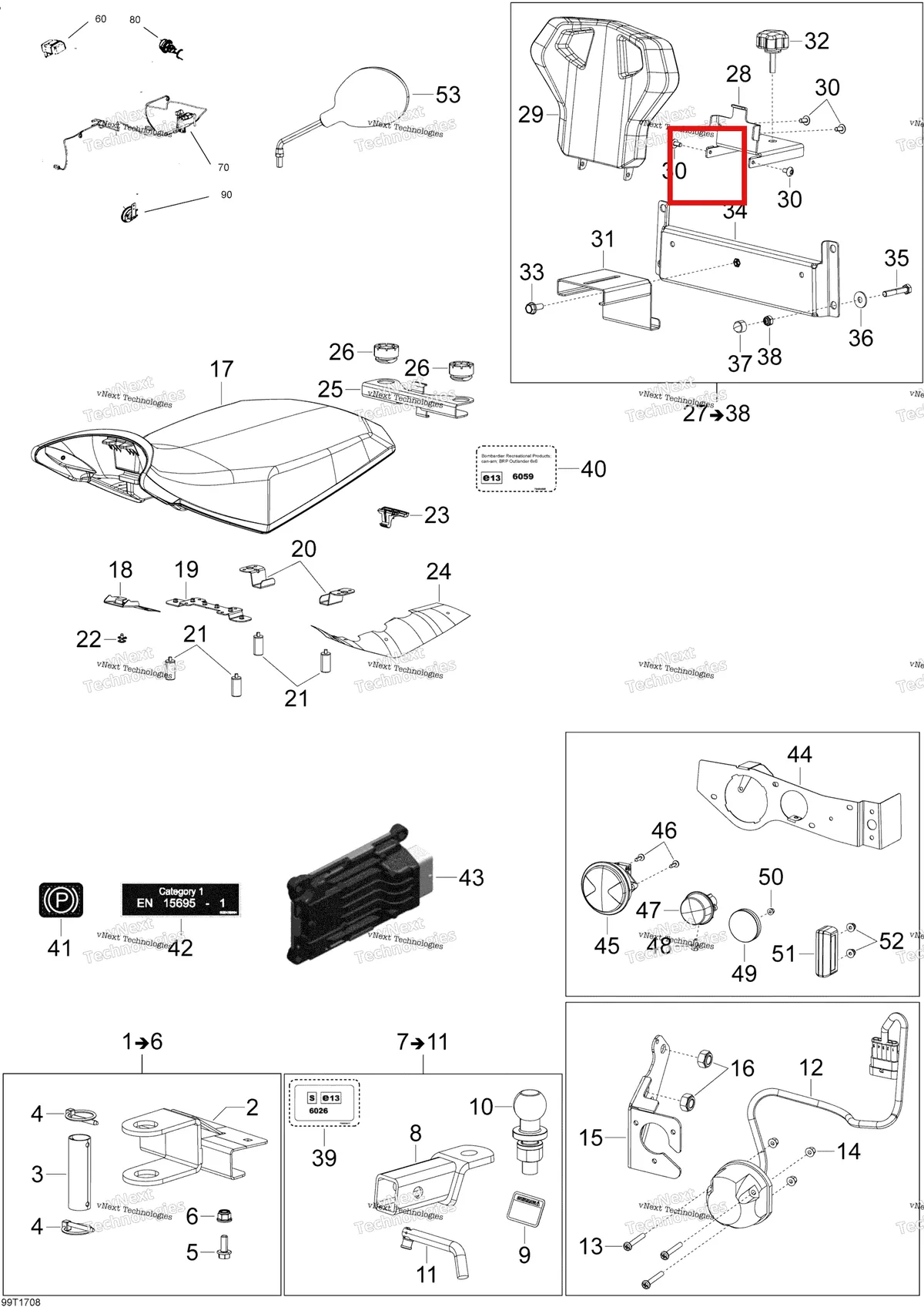 Деталь 705205085 на схеме узла 2018 Can-Am OUTLANDER 6X6 - 650 EFI T3 Parts