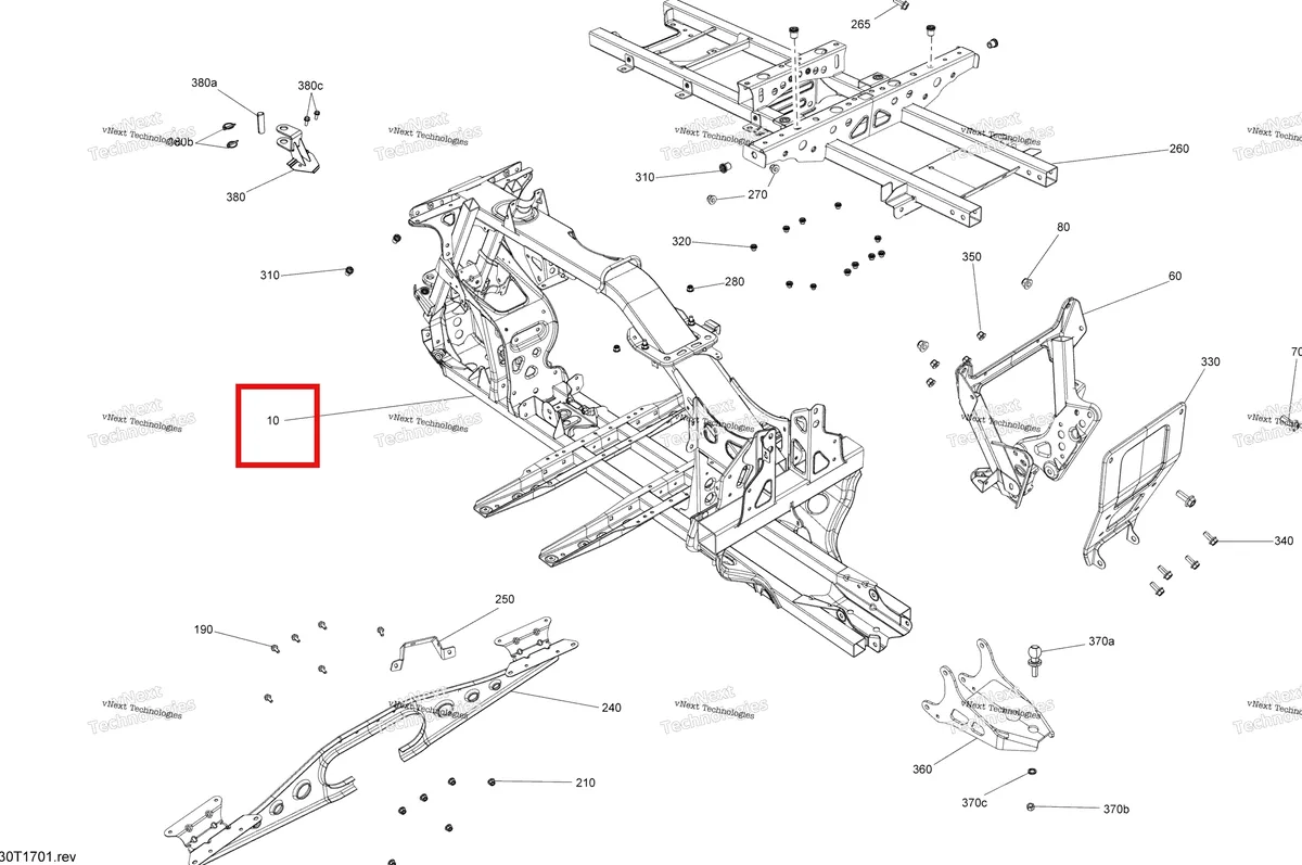 Деталь 705205312 на схеме узла 2017 Can-Am Outlander L - 450 EFI Frame - All Models