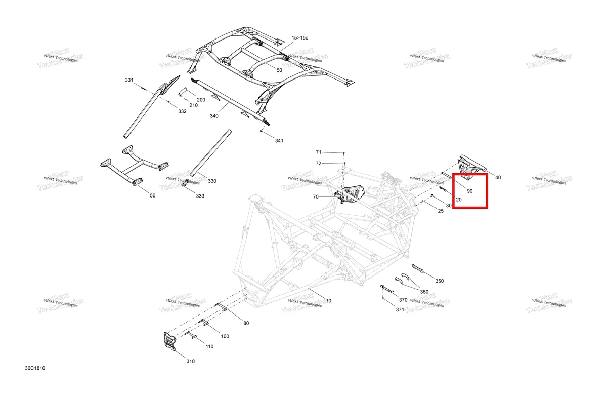 Деталь 705205564 на схеме узла 2018 Can-Am MAVERICK X3 TURBO - STD Frame Maverick X3 Non Max