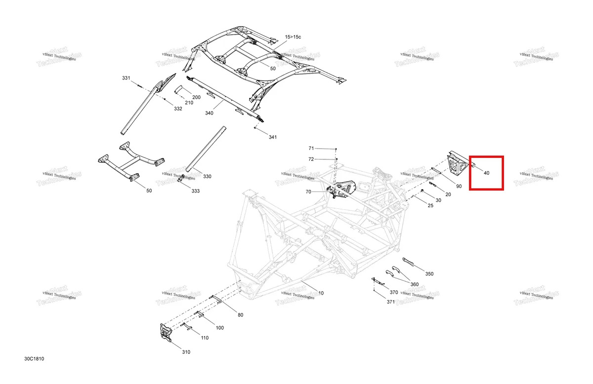 Деталь 705205747 на схеме узла 2018 Can-Am MAVERICK X3 TURBO - STD Frame Maverick X3 Non Max