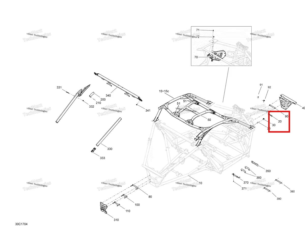 Деталь 705205897 на схеме узла 2017 Can-Am MAVERICK X3 Frame