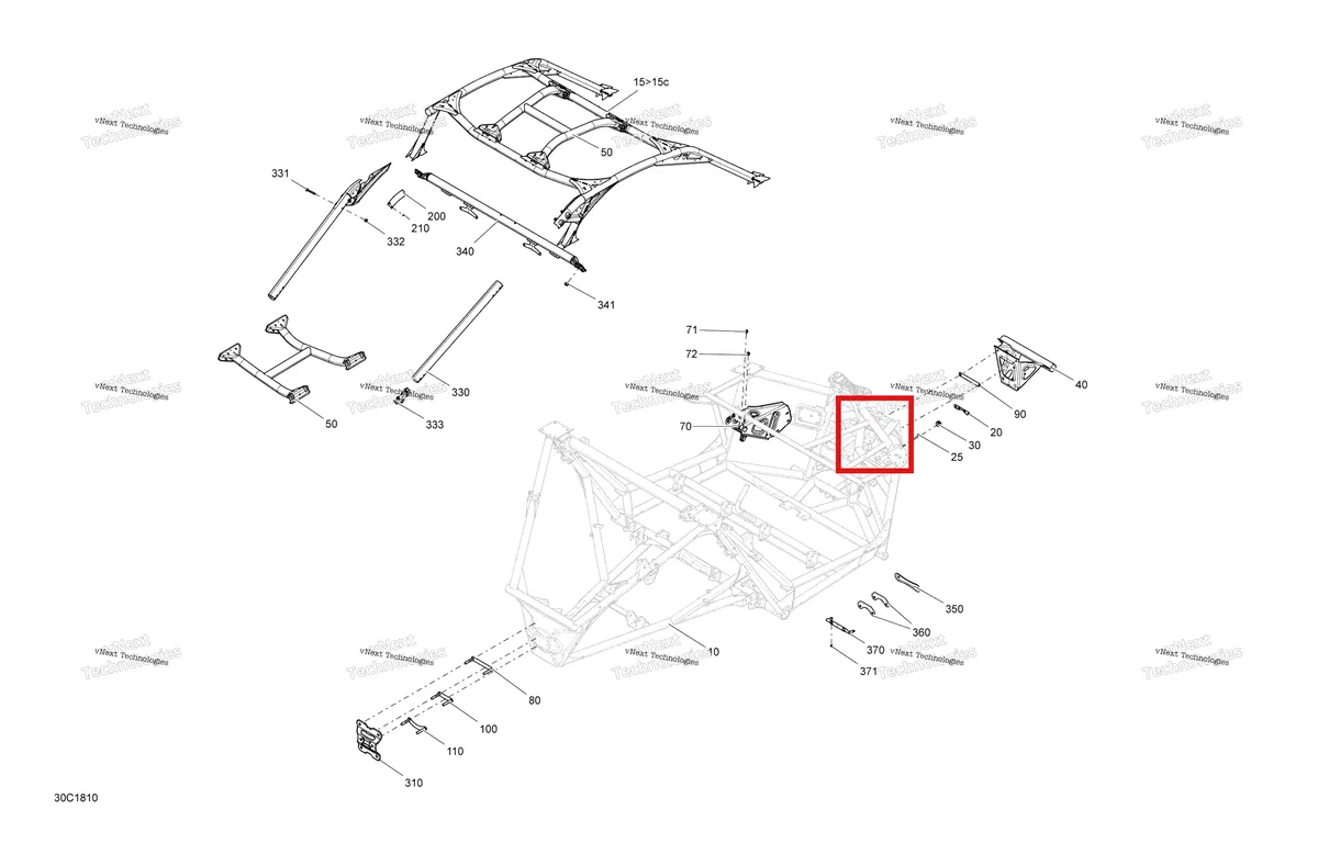 Деталь 705205929 на схеме узла 2018 Can-Am MAVERICK X3 TURBO R - STD XDS DPS XRS DPS Frame Maverick X3 Non Max