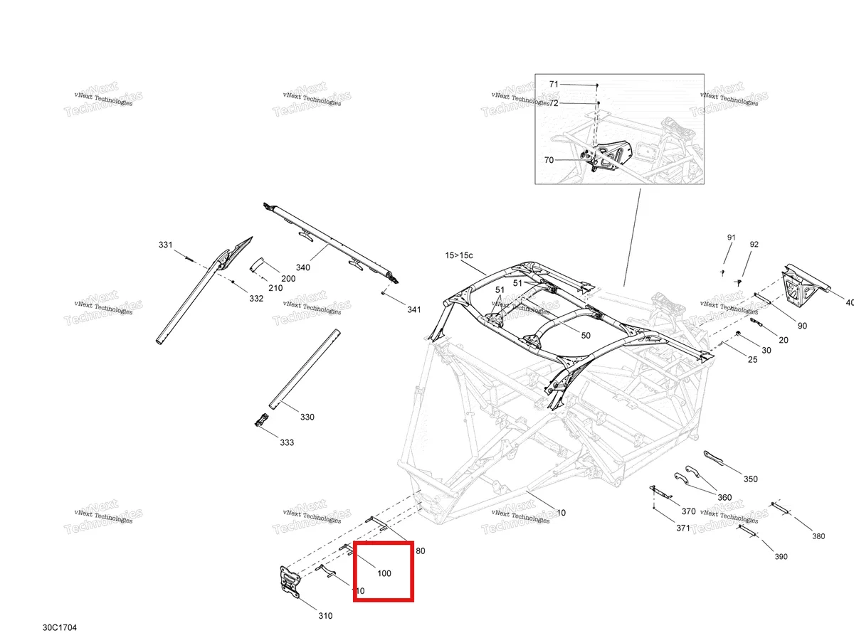 Деталь 705206070 на схеме узла 2017 Can-Am MAVERICK X3 Frame