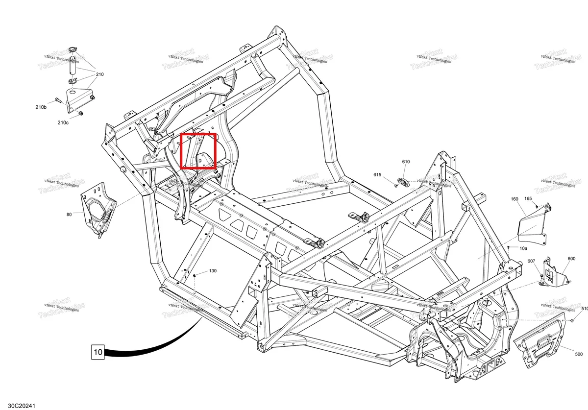 Деталь 705206240 на схеме узла 2020 Can-Am Defender HD5 Frame
