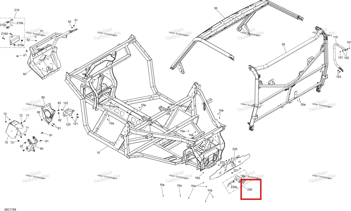 Деталь 705206264 на схеме узла 2017 Can-Am TRAXTER T Frame - All Models