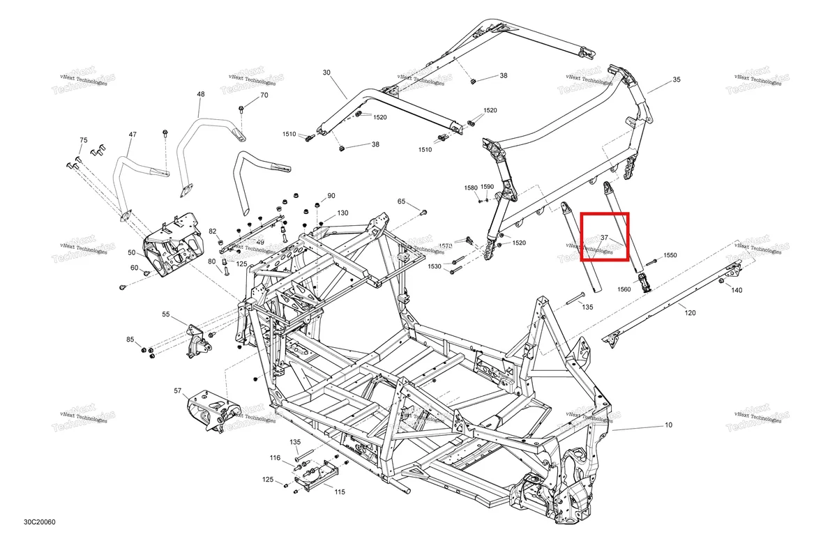 Деталь 705206280 на схеме узла 2020 Can-Am Maverick Sport 1000 - BASE Frame
