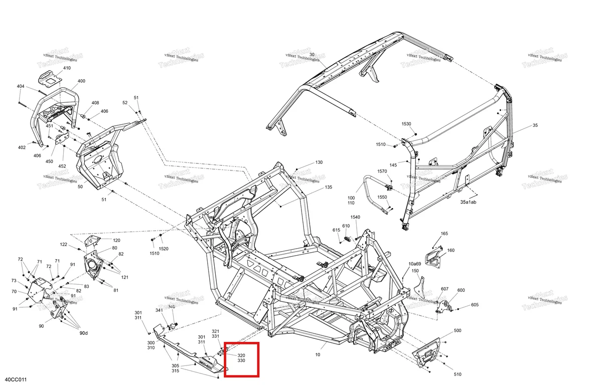 Деталь 705206343 на схеме узла 2023 Can-Am Defender HD10 - XMR Frame - System