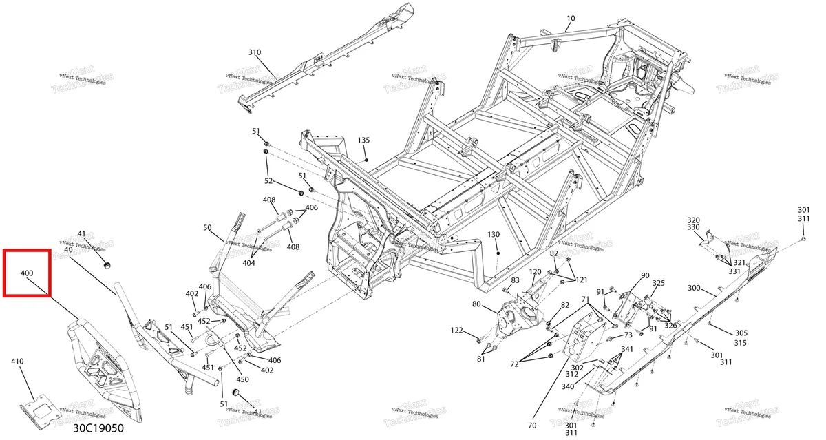 Деталь 705206368 на схеме узла 2019 Can-Am Defender MAX HD10 - XMR Frame - Lower Part - North America