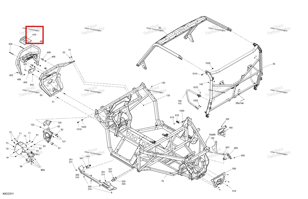 Деталь 705206371 на схеме узла 2023 Can-Am Defender HD10 - XMR Frame - System